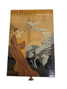 Box "Wings of Victory" Erte Rare Art Deco Theme Woman Birds Rare Collectible